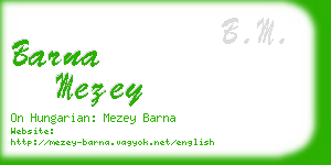 barna mezey business card